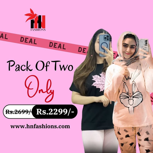 Pack Of Two Printed Pajama Night Suit Set 12