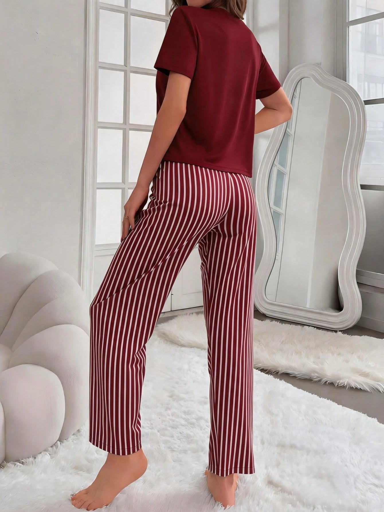 Maroon Sunflower Printed Night Suit