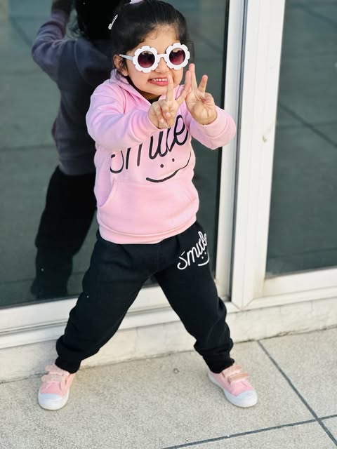 Pink Smiley Printed Hoodie With Trouser For Kids