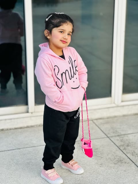 Pink Smiley Printed Hoodie With Trouser For Kids