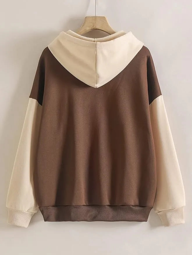 Brown With Cream Basic Hoodie For Men