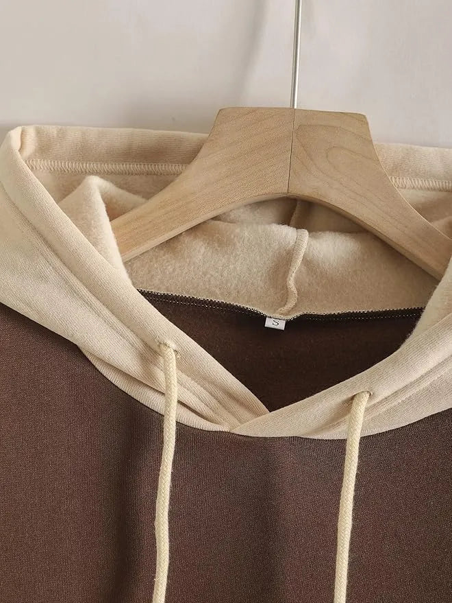 Brown With Cream Basic Hoodie For Men