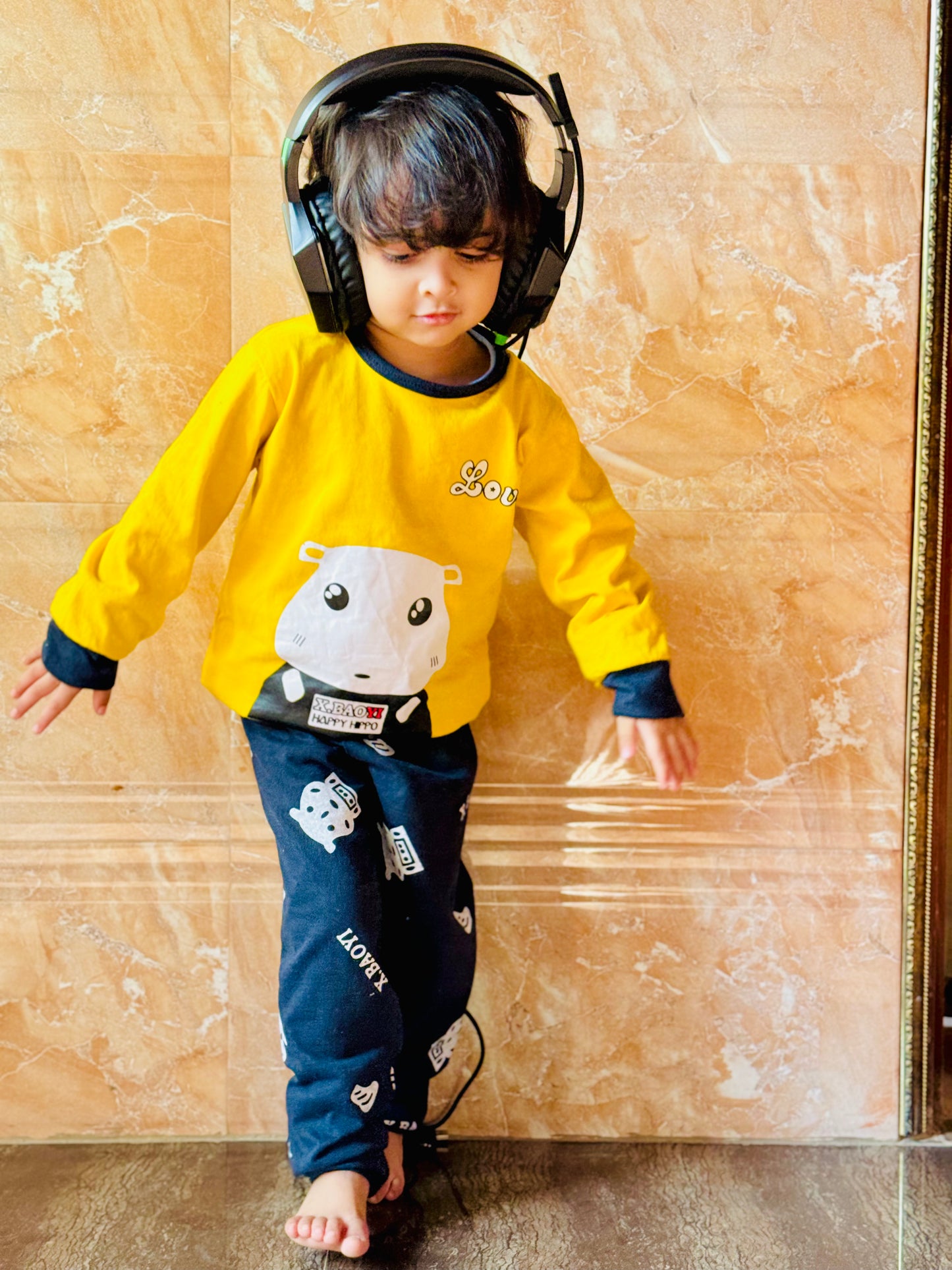 Yellow Love Printed Kids Wear (Each)