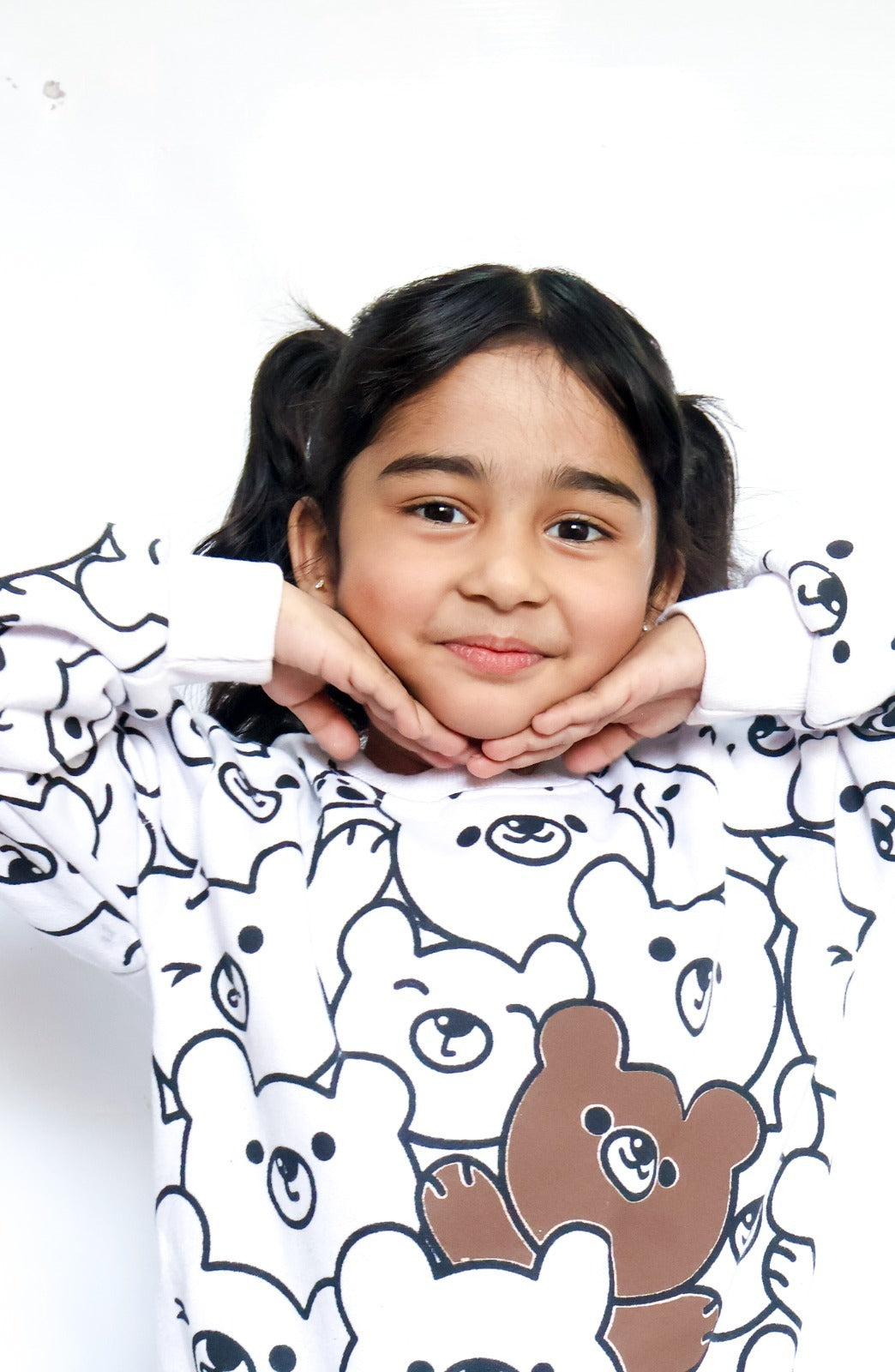 White Bears Print Sweatshirt With Trouser For Kids (2 Piece)