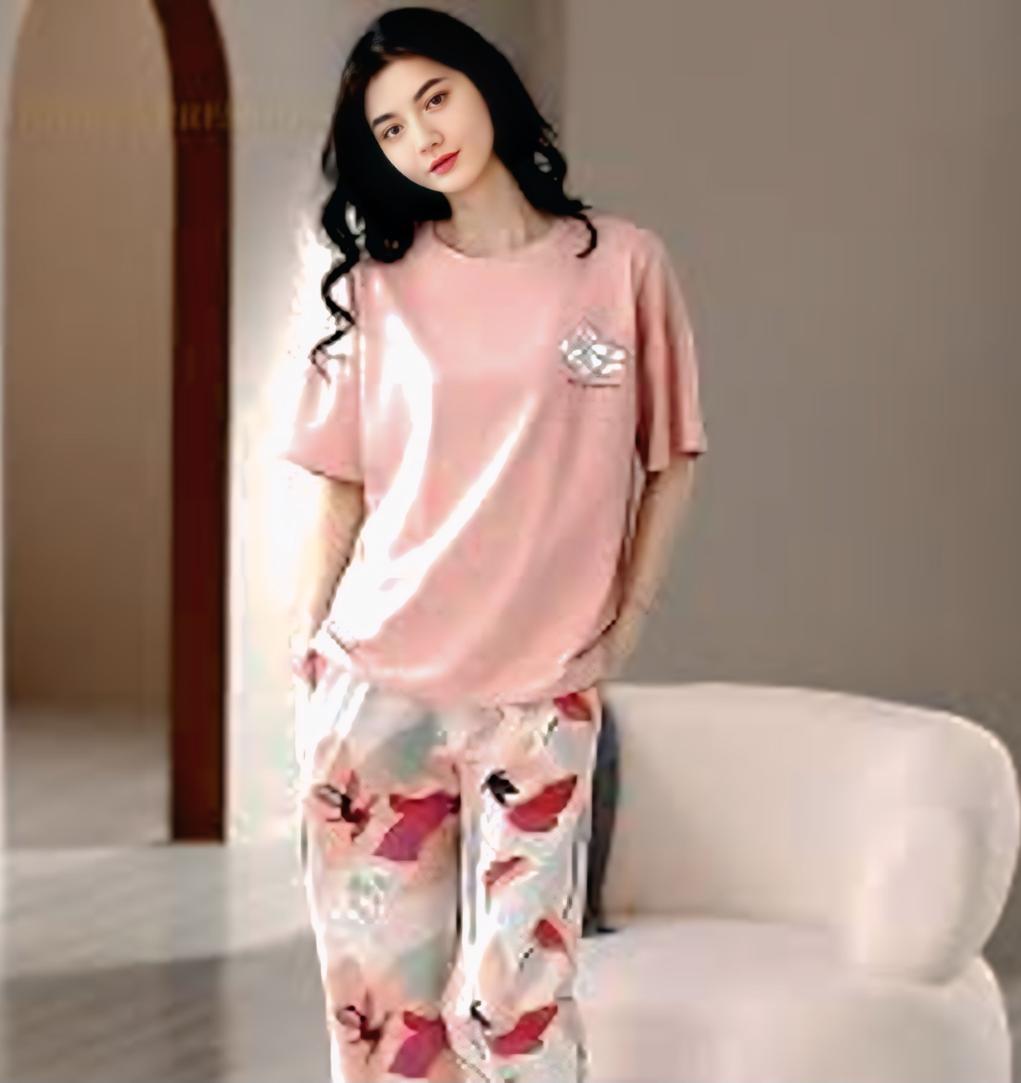 Long Leaf Printed Night Suit