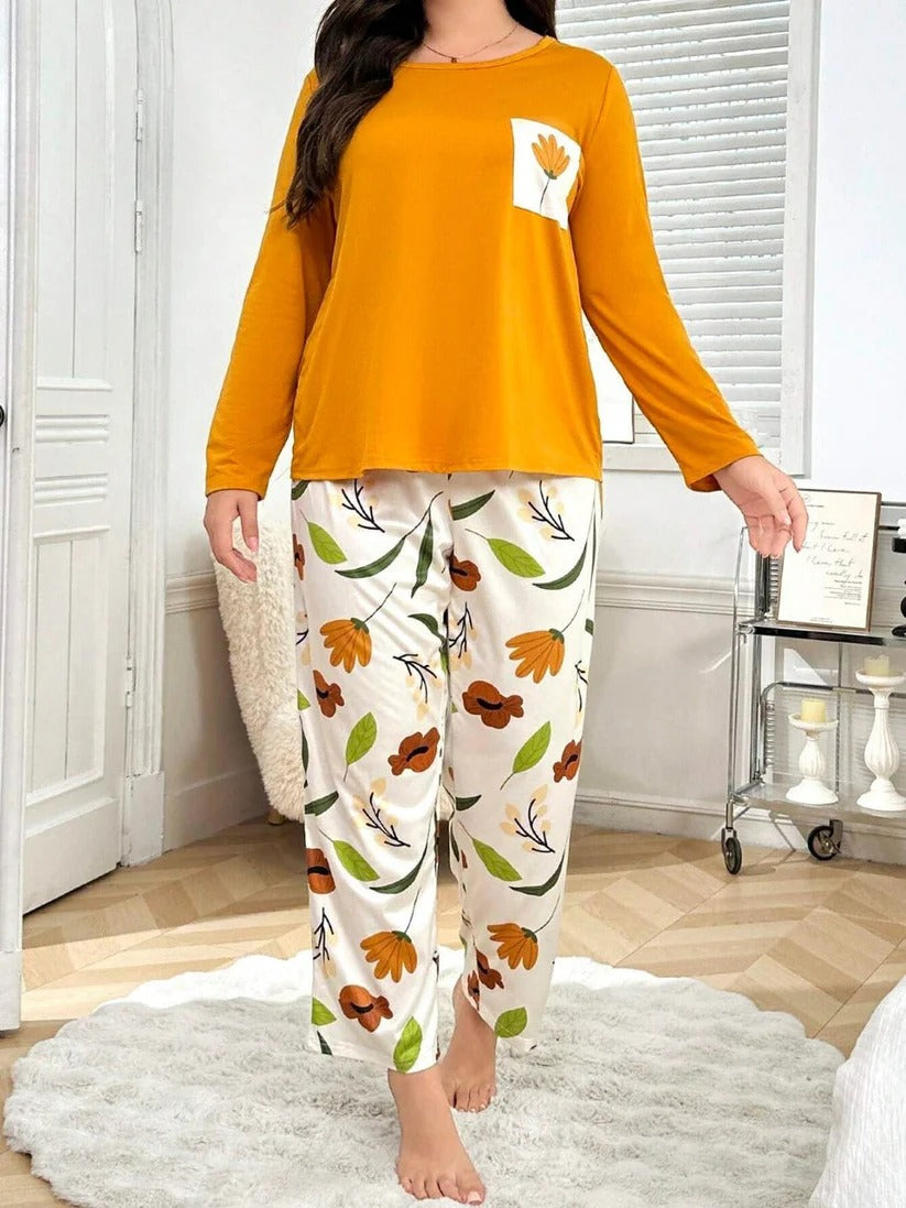 Flower Pocket Printed Night Suit