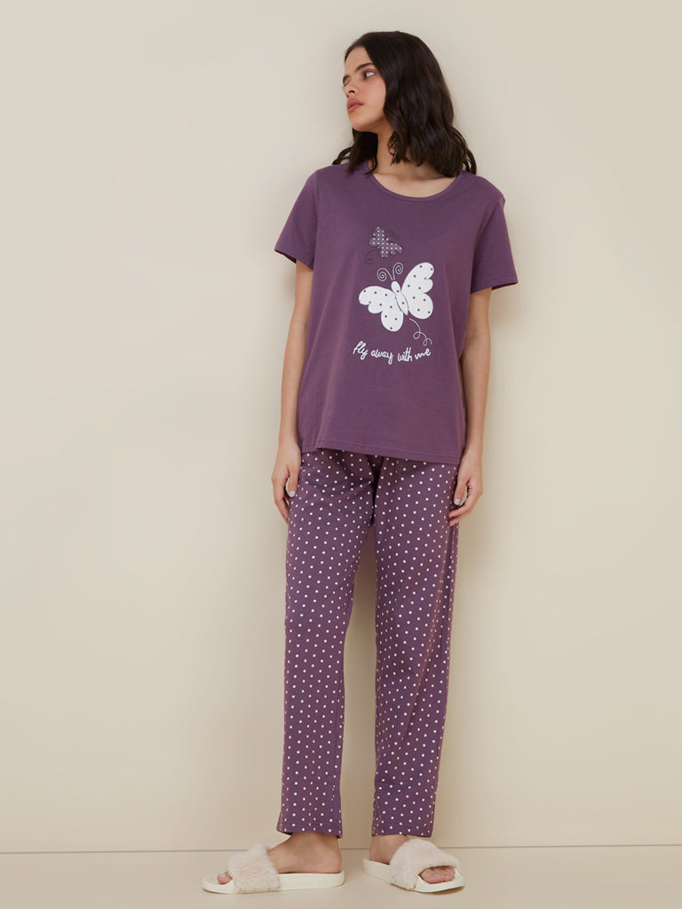 The Highlight Of Your Night Pant Set - Purple