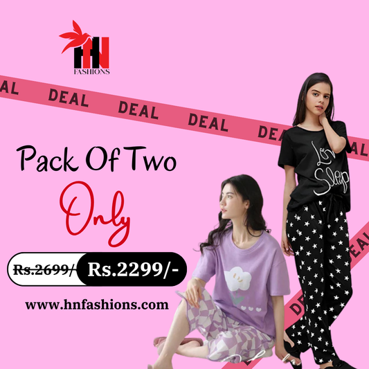 Pack Of Two Printed Pajama Night Suit Set 17