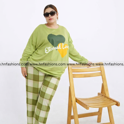 Eternal Love Full-Sleeves Printed Night Suit