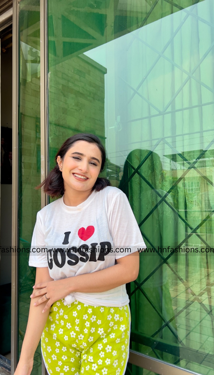 Gossip Printed T-Shirt with Short Night Suit
