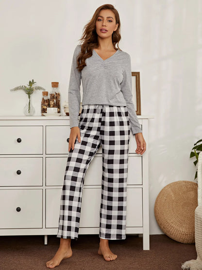 Grey V- Neck  Night Suit