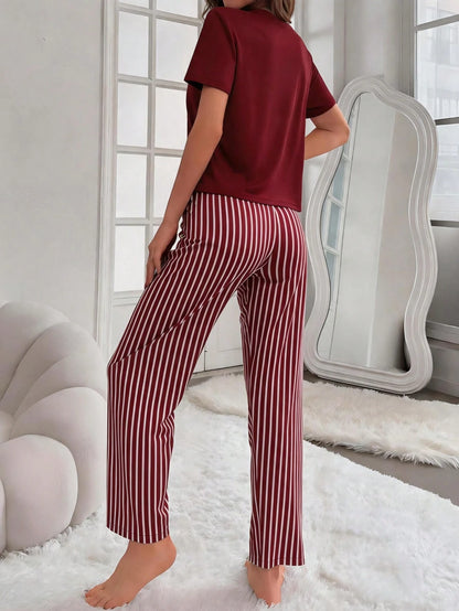 Maroon Sunflower Printed Night Suit