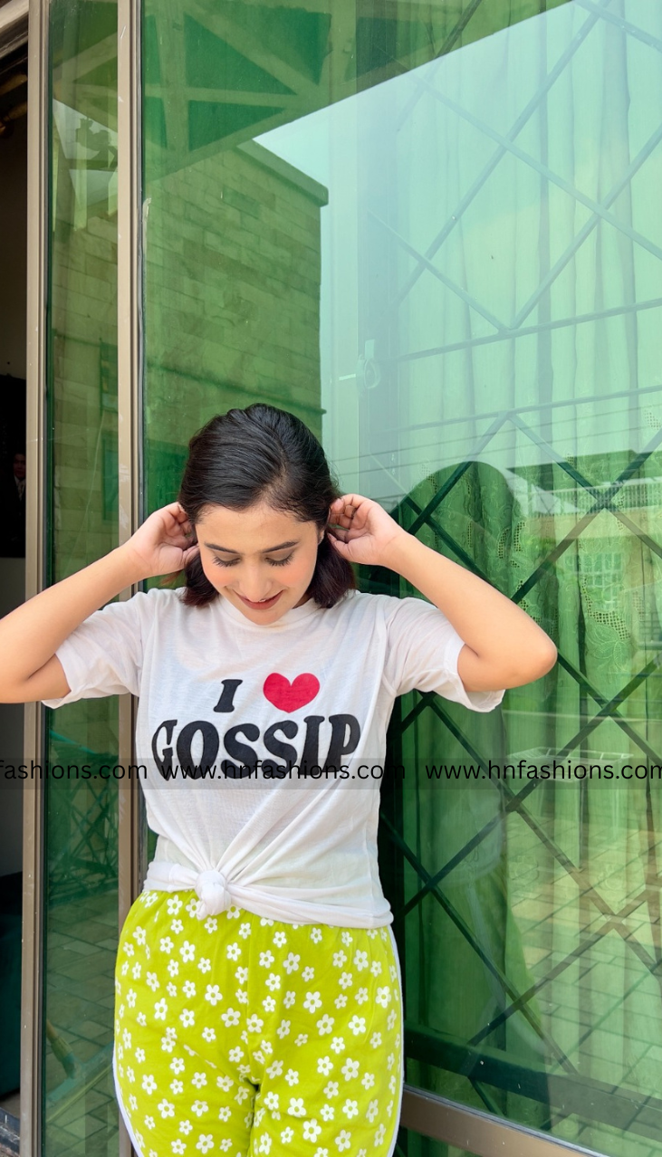 Gossip Printed T-Shirt with Short Night Suit
