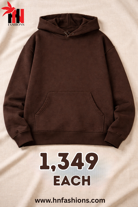 Dark Brown Basic Kangaroo Hoodie for Men