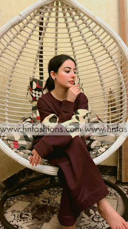 Brown Wild Printed Fleece Co-ord Set