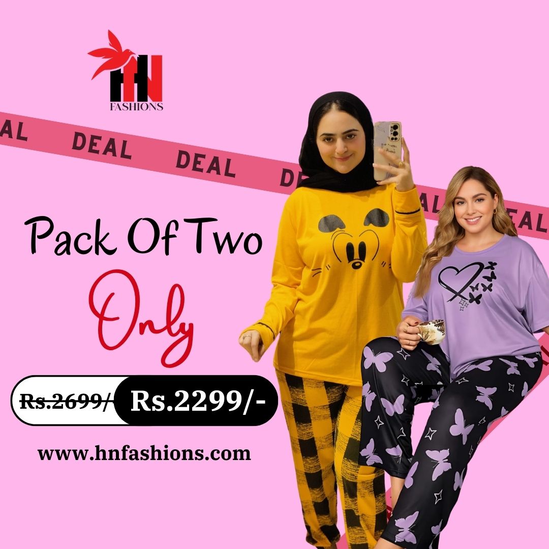 Pack Of Two Printed Pajama Night Suit Set 23