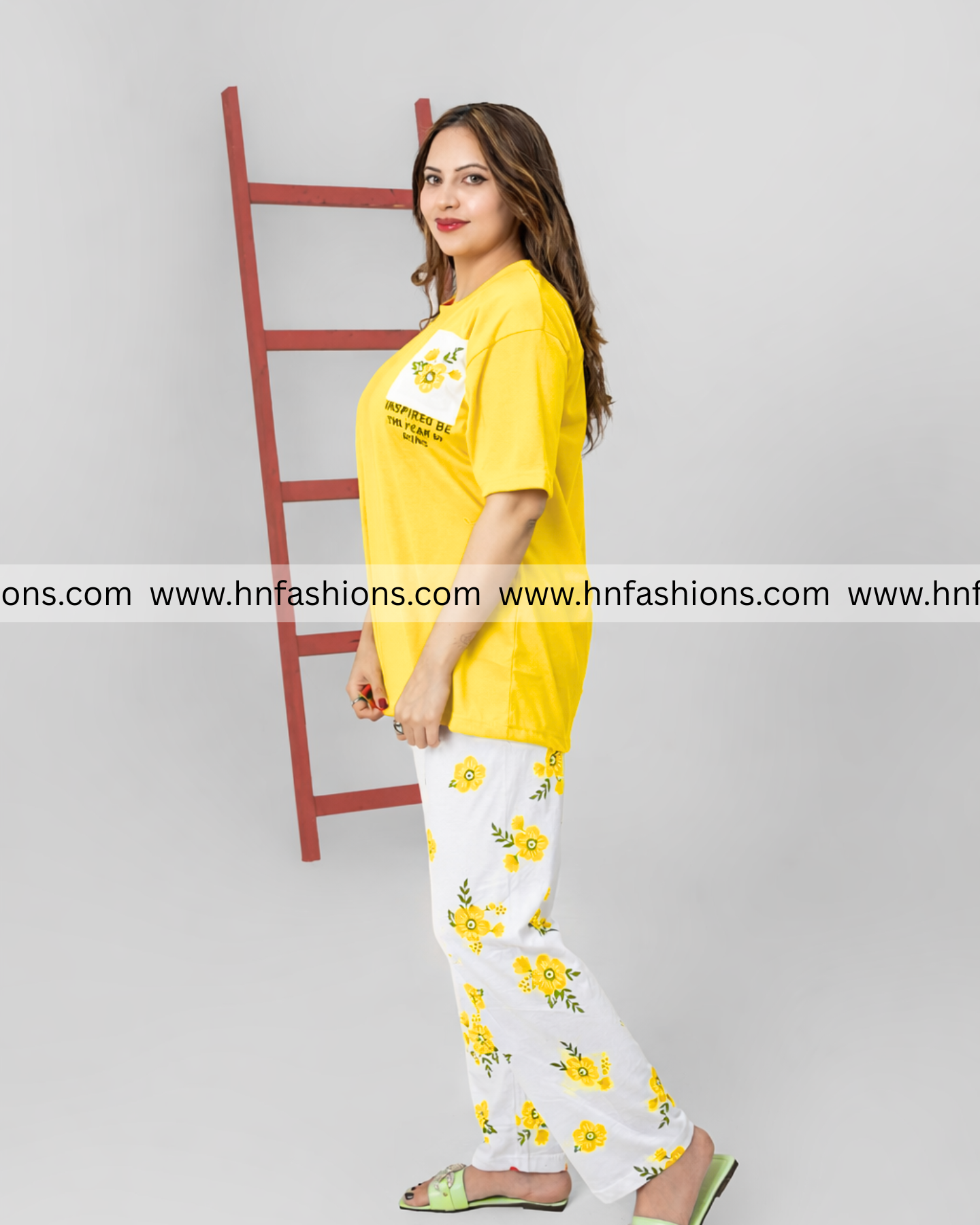 Mustard Pocket Printed Night Suit