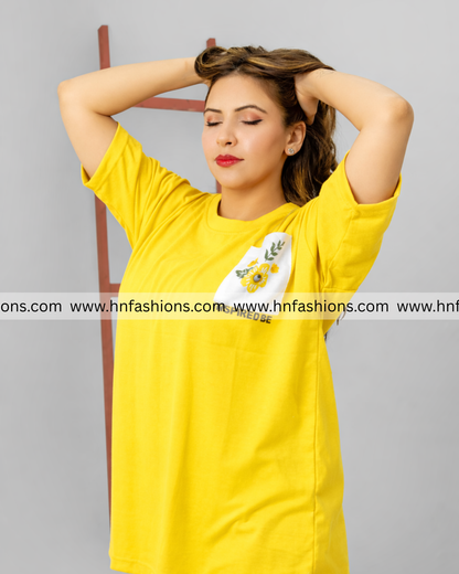 Mustard Pocket Printed Night Suit