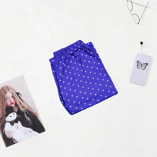 Simple Purple Doted Soft Cotton Pajama For Women