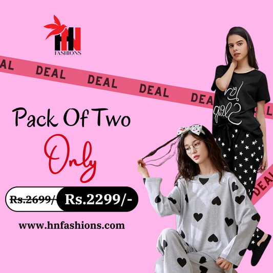 Pack Of Two Printed Pajama Night Suit Set 30