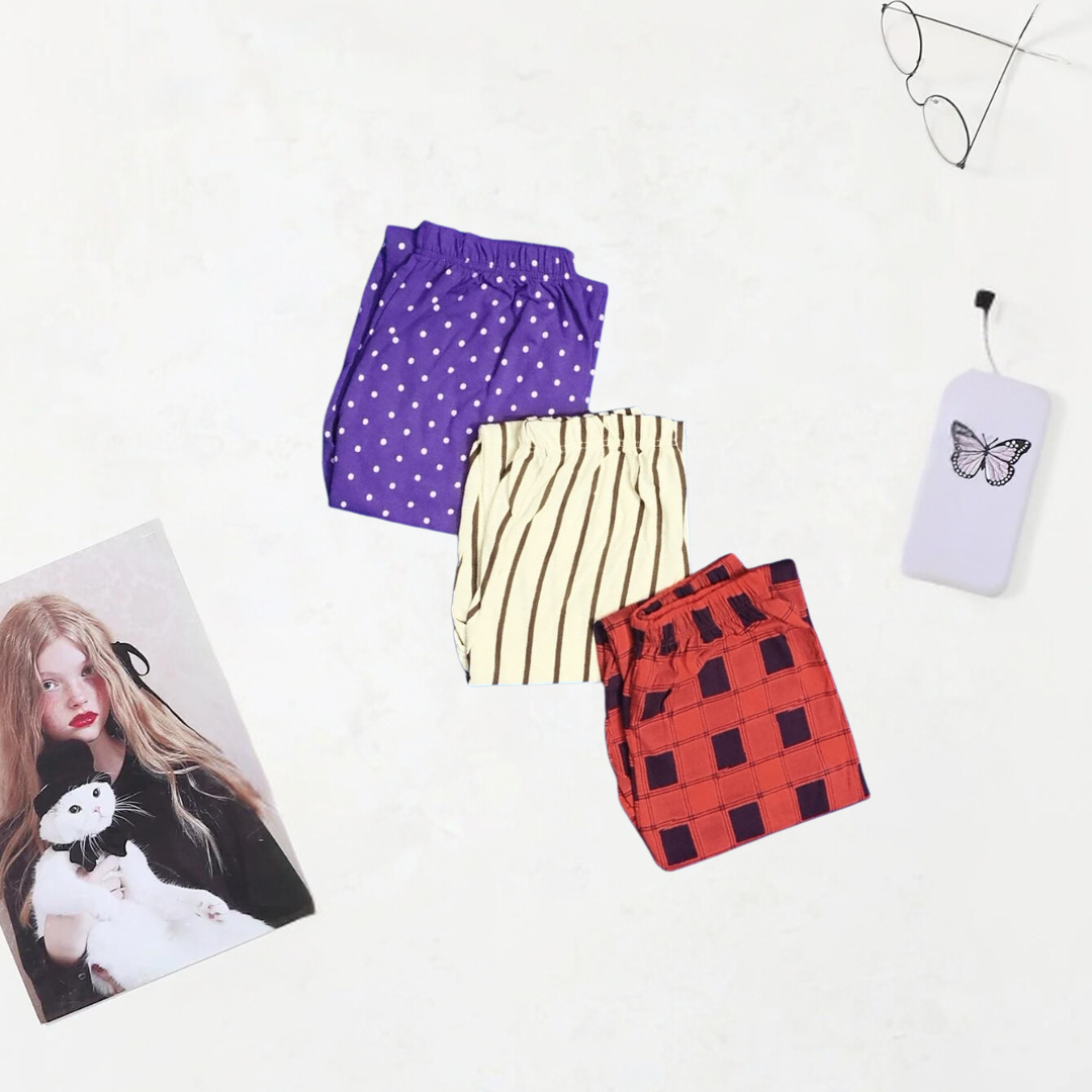 Pack Of Three Soft Cotton Pajama For Woman  P.CB.S  (Set 104)
