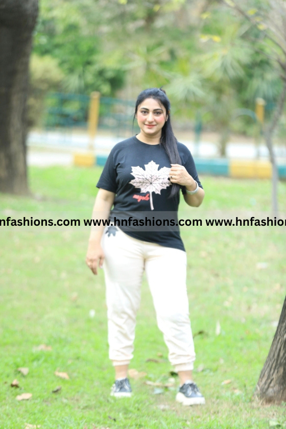 Pink Maple Leaf Printed Track Suit