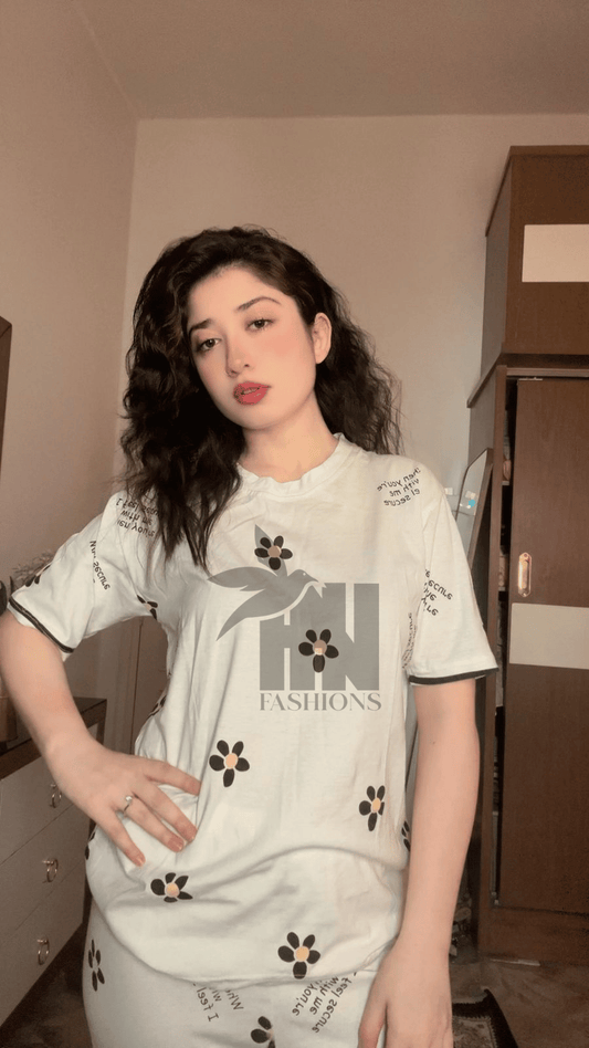 Small Flower Printed Night Suit