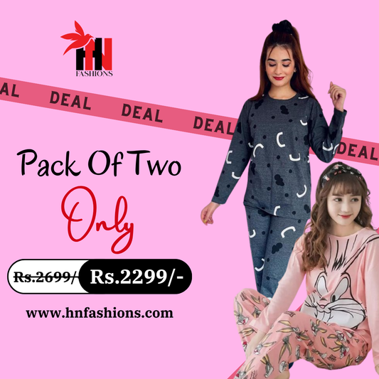 Pack Of Two Printed Pajama Night Suit Set 29