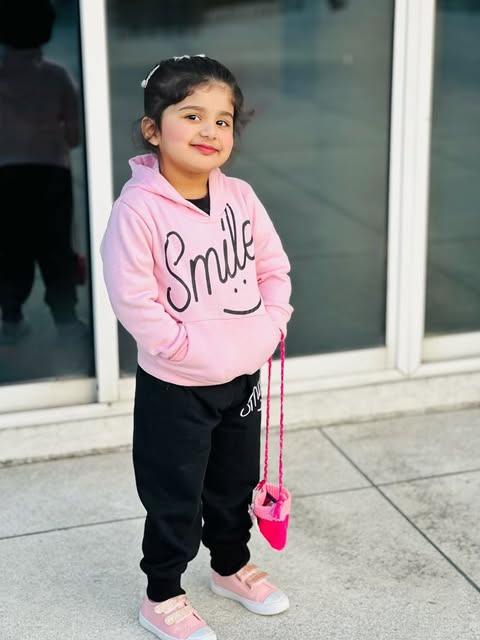Pink Smiley Printed Hoodie With Trouser For Kids
