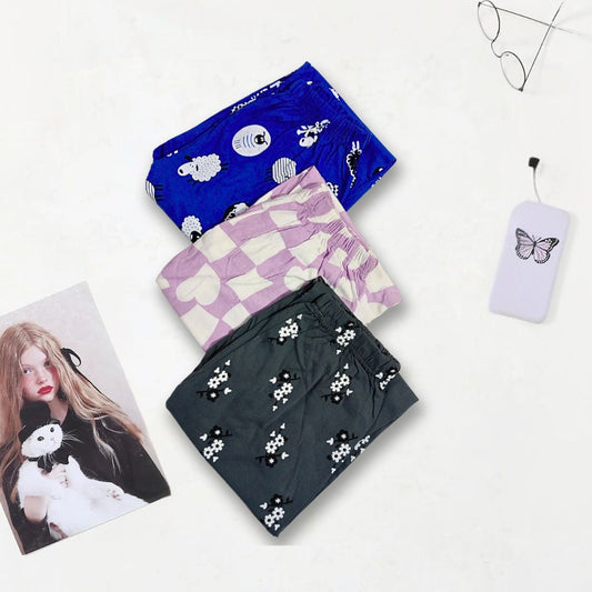 Pack Of Three Soft Cotton Pajama For Woman Set 108