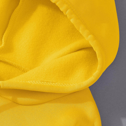 Yellow Basic Kangaroo Hoodie for Men