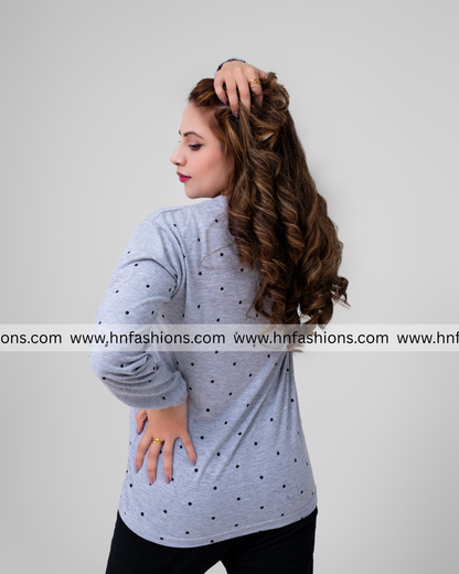 Gray Bear Printed Night Suit