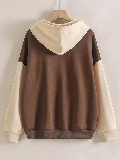 Brown With Cream Basic Hoodie For Men