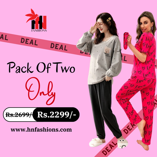 Pack Of Two Printed Pajama Night Suit Set 32
