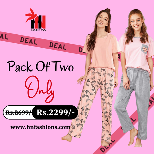 Pack Of Two Printed Pajama Night Suit Set 7