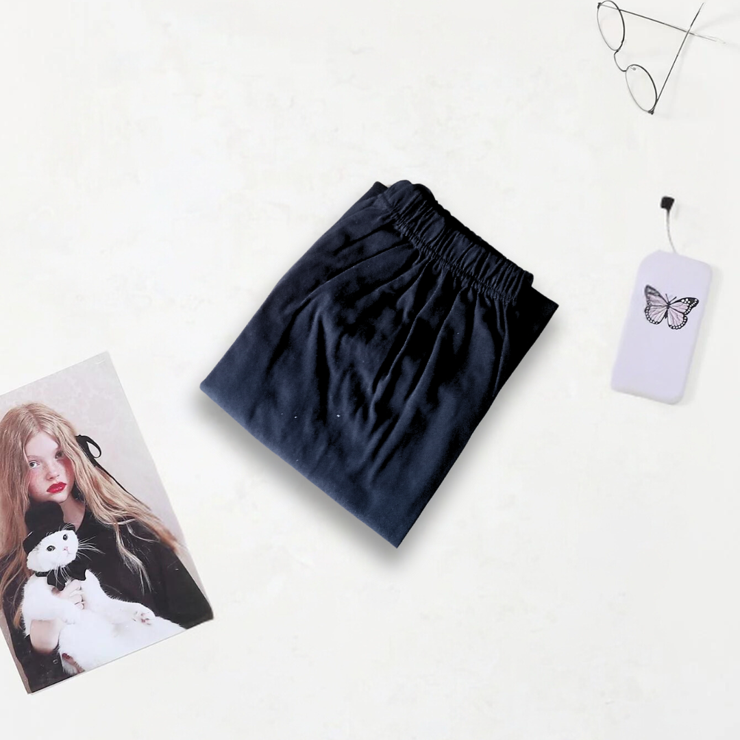 Simple Black Soft Cotton Pajama For Women