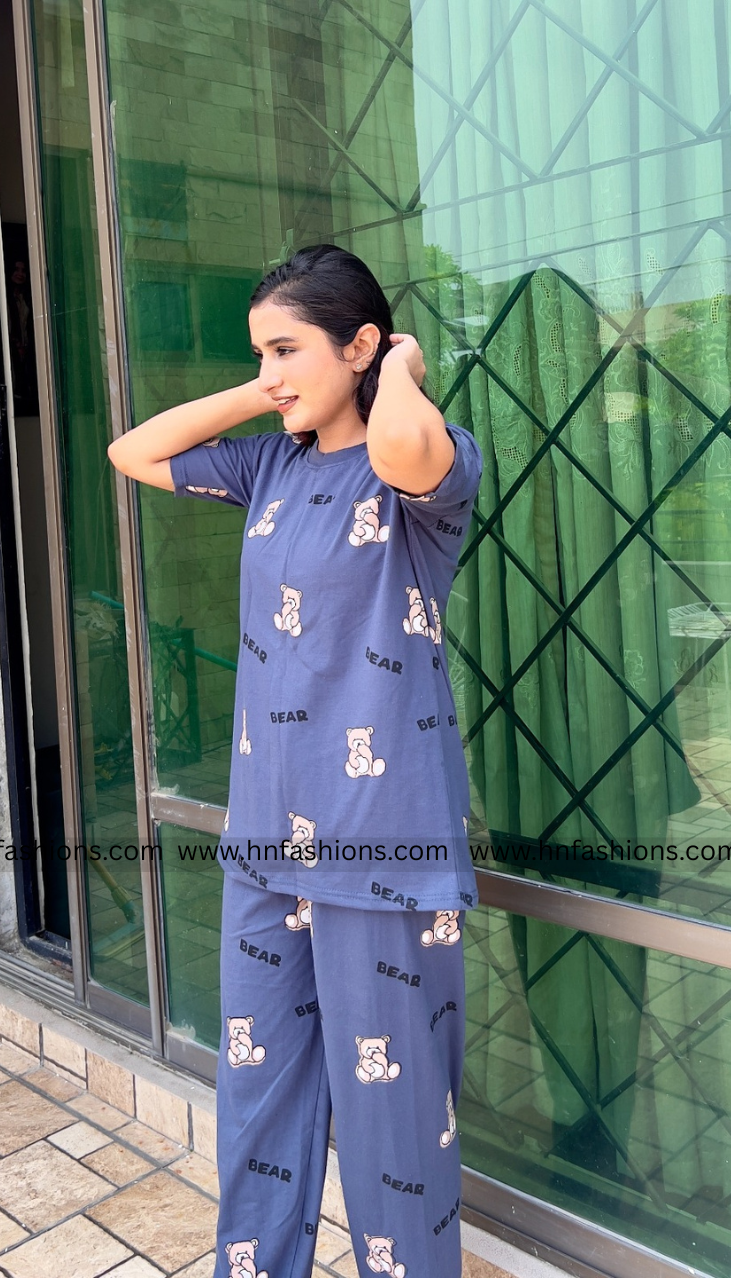 Cozy Bear Printed Night Suit