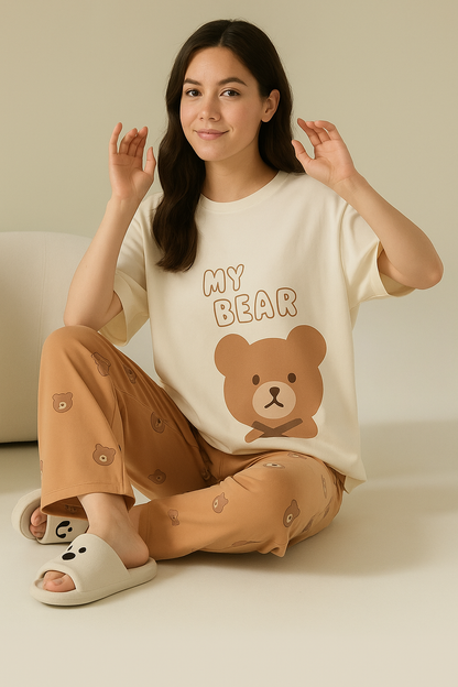 My Bear Printed Night Suit
