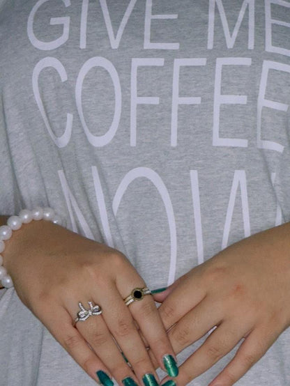 Give Me Coffee Now Printed Night Suit