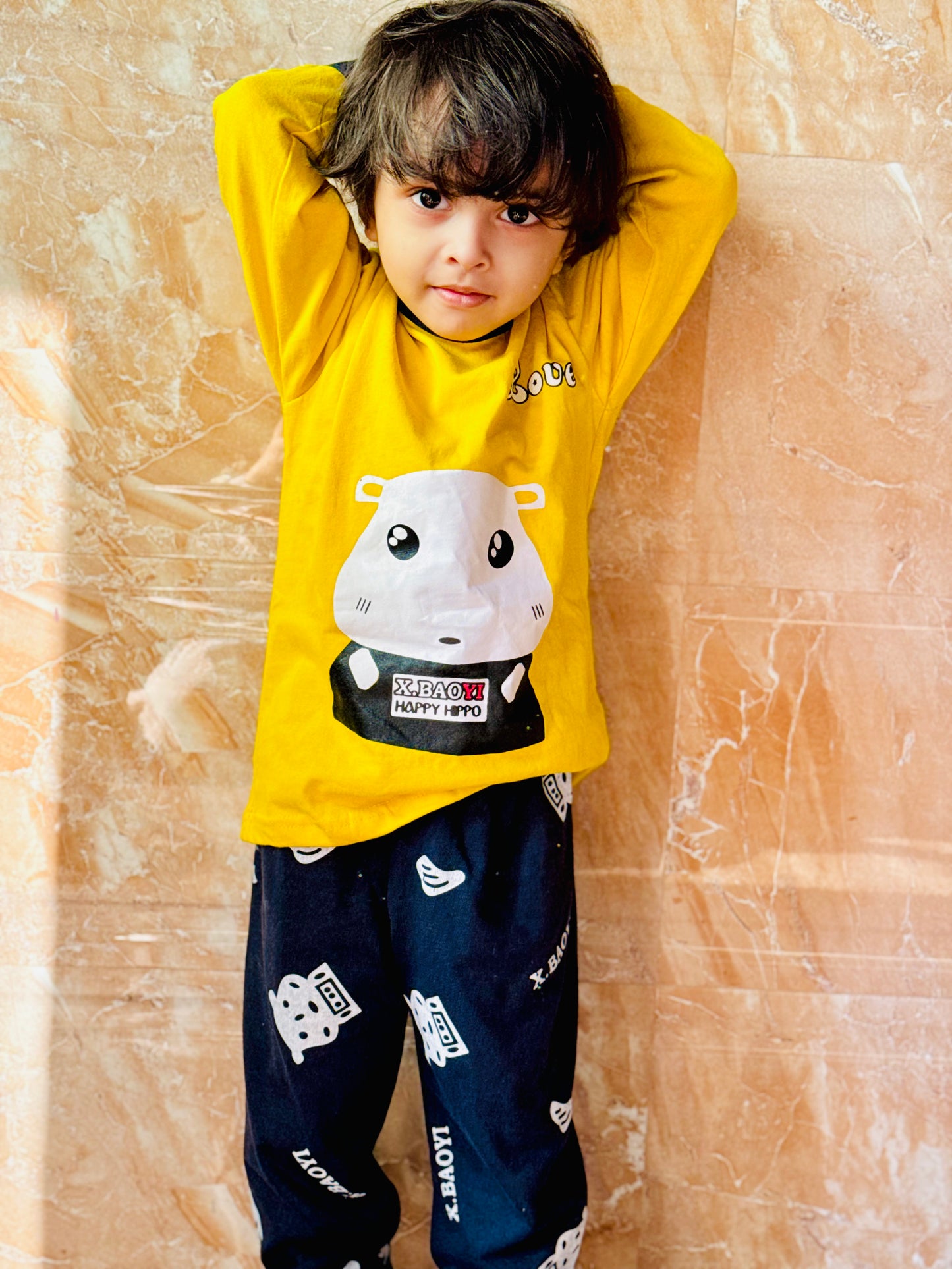 Yellow Love Printed Kids Wear (Each)