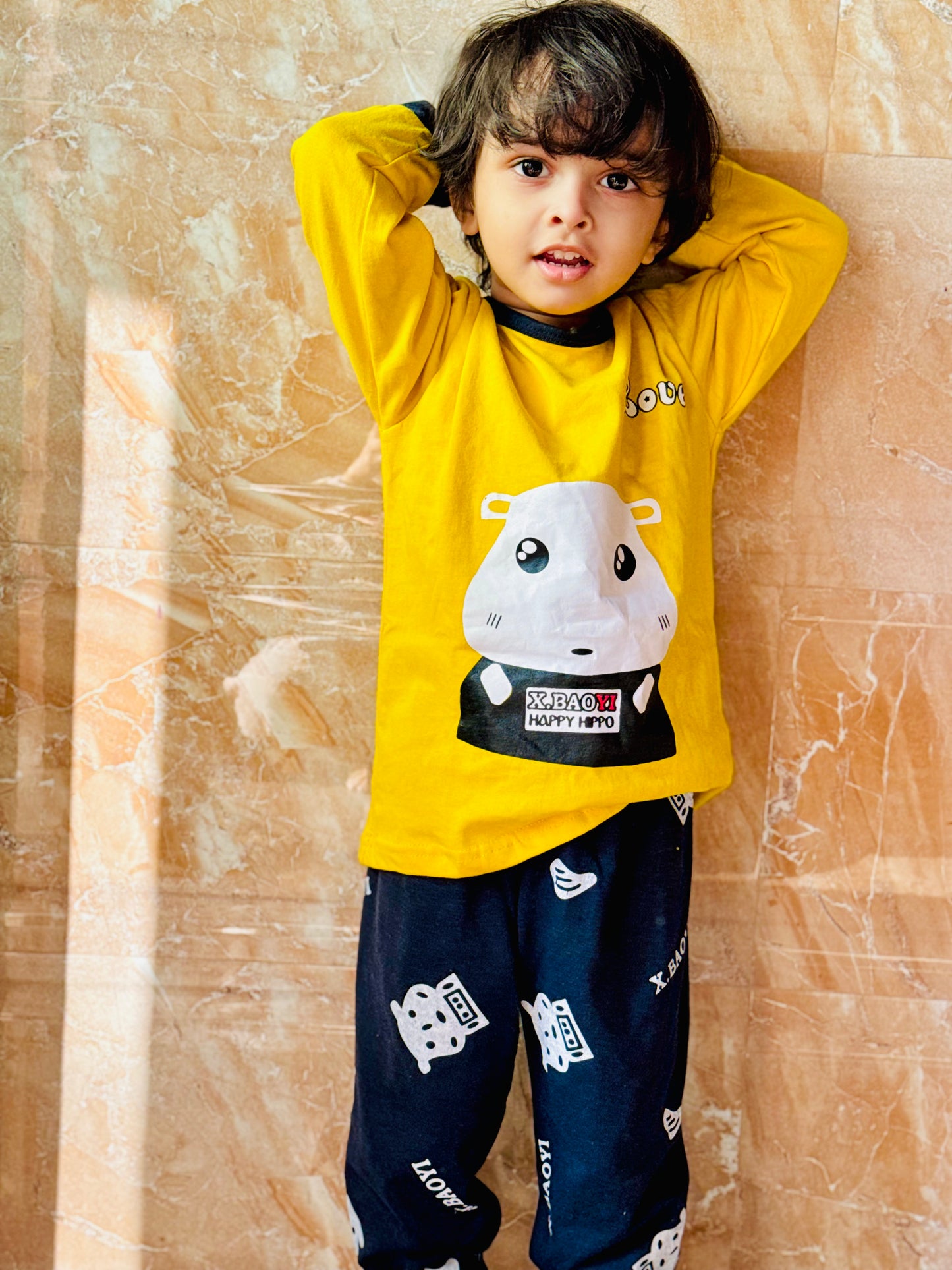 Yellow Love Printed Kids Wear (Each)