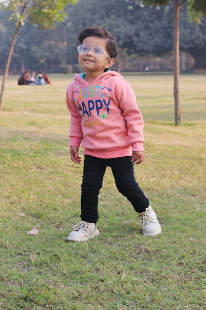 Just Happy Printed Hoodie For Kids