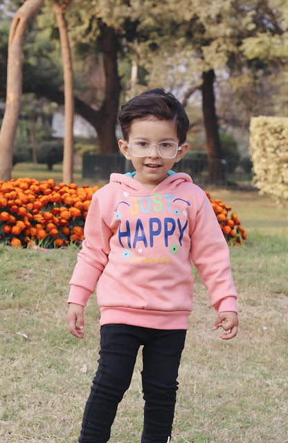 Just Happy Printed Hoodie For Kids