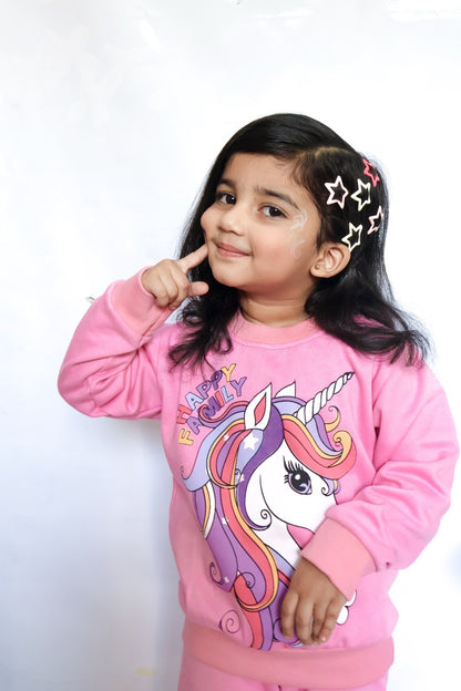 Happy Family Printed Fleece Winter Suit For Kids