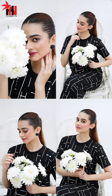 Black Printed Capri Night Suit