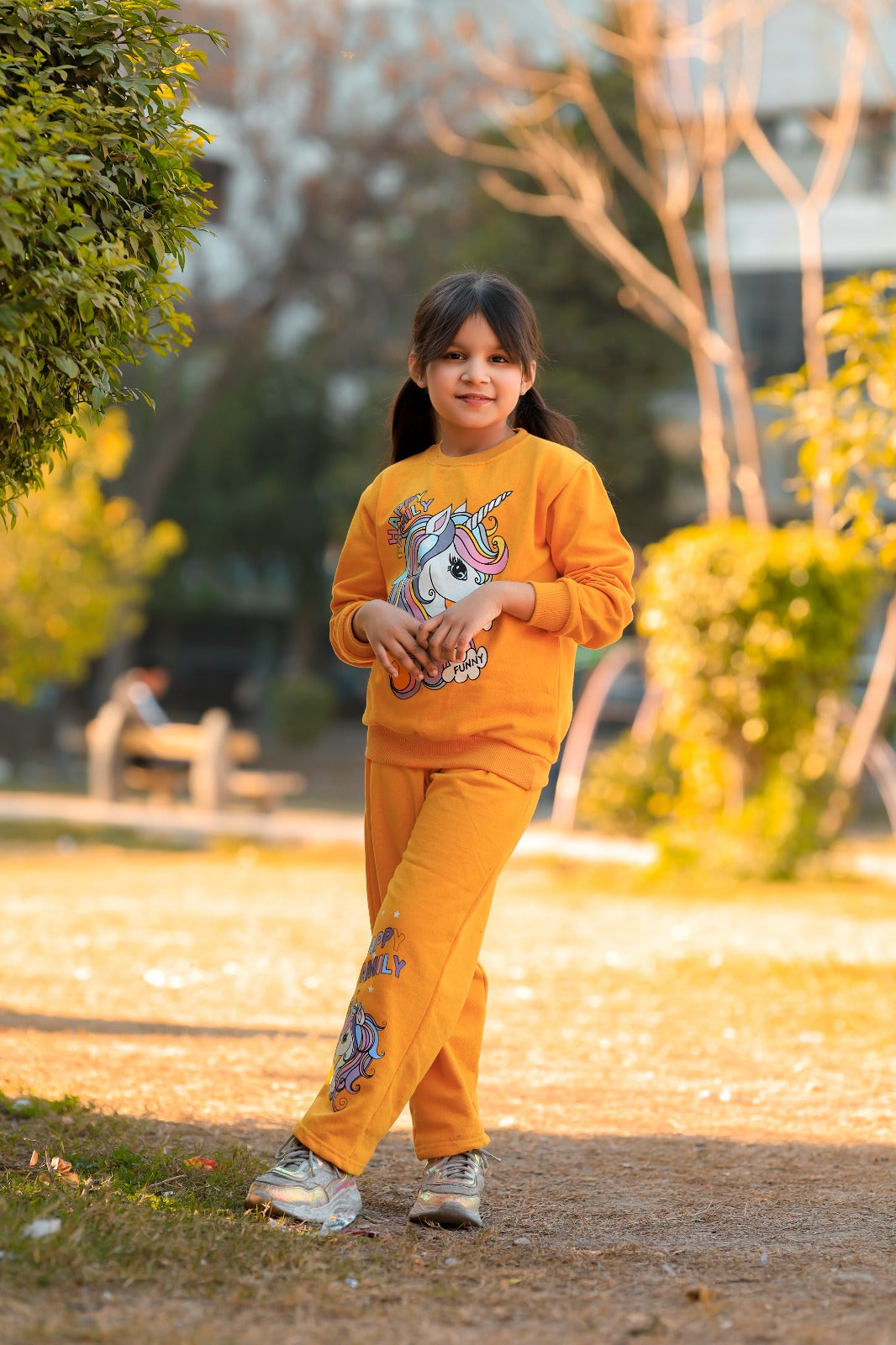 Golden Happy Family Printed Fleece Winter Suit For Kids