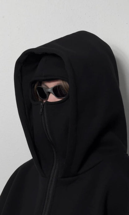 Balaclava Ninja Zipper Hoodie Jacket For Women