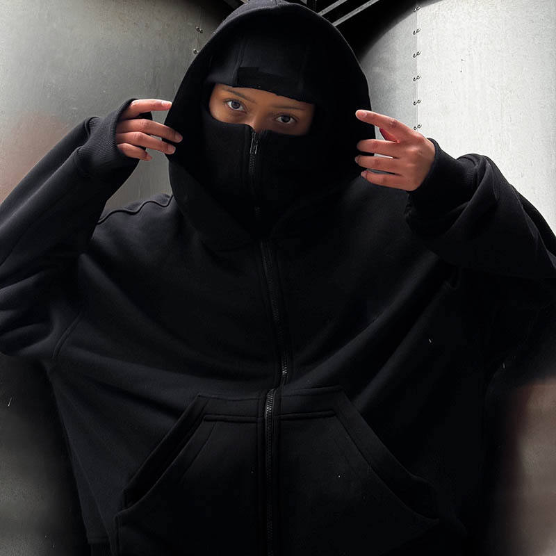 Balaclava Ninja Zipper Hoodie Jacket For Women