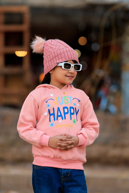 Just Happy Printed Hoodie For Kids
