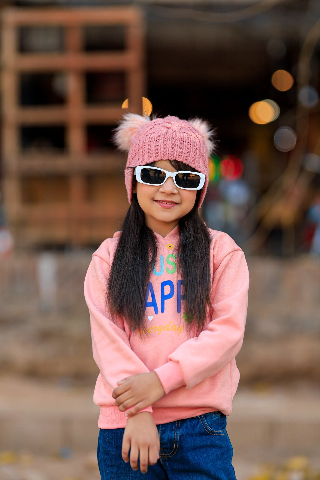 Just Happy Printed Hoodie For Kids